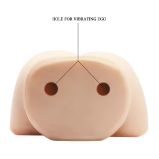 Masturbateur silicone beige deux canaux, autre vue 4