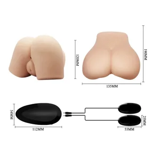 Masturbateur silicone beige deux canaux, autre vue 8