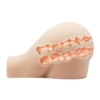 Masturbateur silicone chair deux canaux avec balles vibrantes télécommandées, autre vue 7