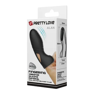 Vibromasseur de doigt silicone noir nervuré, autre vue 7