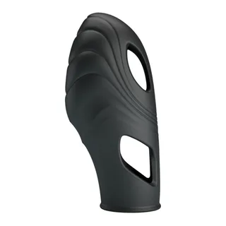 Vibromasseur de doigt silicone noir, reliefs torsadés, télécommande, autre vue 6