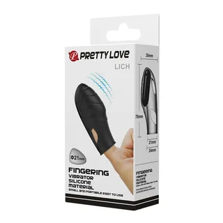 Vibromasseur de doigt silicone noir, reliefs torsadés, télécommande, autre vue 9