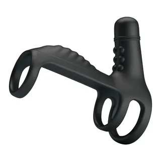 Manchon extension silicone noir 10 modes vibration, autre vue 2