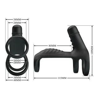 Manchon extension silicone noir 10 modes vibration, autre vue 5