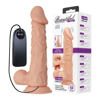 Vibromasseur réaliste TPR beige, 180 mm insérable, autre vue 8