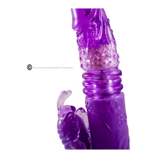Vibromasseur rabbit violet, rotation et mouvement, à piles, autre vue 3