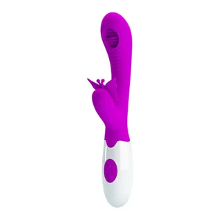 Vibromasseur silicone rose, tête léchante et boule, 12 vibrations, autre vue 5