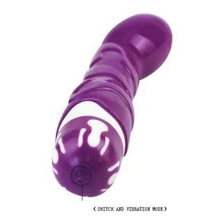 Vibromasseur silicone violet 22 cm à piles, autre vue 4