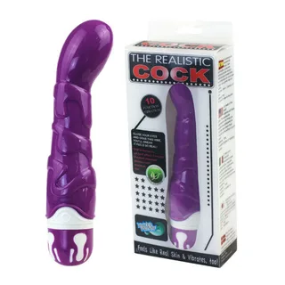 Vibromasseur silicone violet 22 cm à piles, autre vue 6