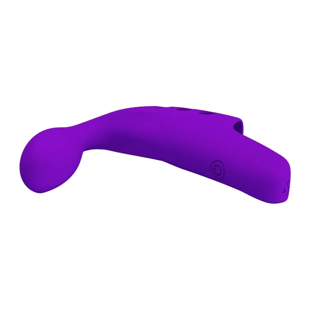 Vibromasseur doigt silicone violet rechargeable 10 modes, autre vue 3
