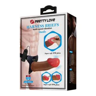 Starks Harnais avec Gode Vibrant Pretty Love - vue en gros plan