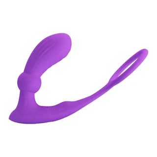 Anneau Pénien & Plug Anal Warren Pretty Love - vue de dos - Violet