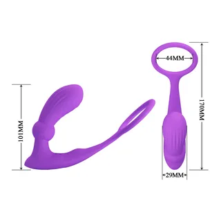 Anneau Pénien & Plug Anal Warren Pretty Love - accessoires fournis - Violet