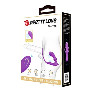 Anneau Pénien & Plug Anal Warren Pretty Love - avec son échelle de taille - Violet