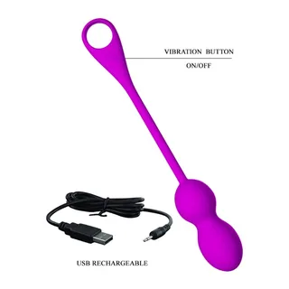 Balles Vibrantes Rechargeables Elvira Pretty Love - avec sa base - Violet
