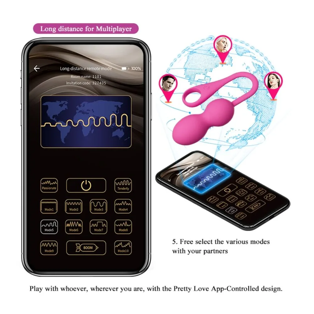Démonstration sur écran de smartphone de l'application de contrôle en mode immersion, montrant des gestes tactiles et une courbe jaune sur fond noir pour piloter les boules vibrantes