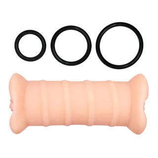 Masturbateur silicone réaliste trois anneaux texturés, autre vue 4