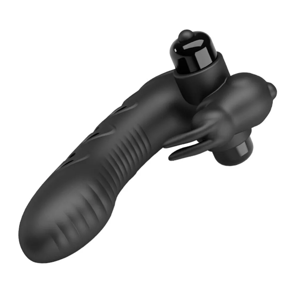 Mini-vibromasseur noir silicone, 31 mm largeur, 101 mm hauteur, autre vue 5