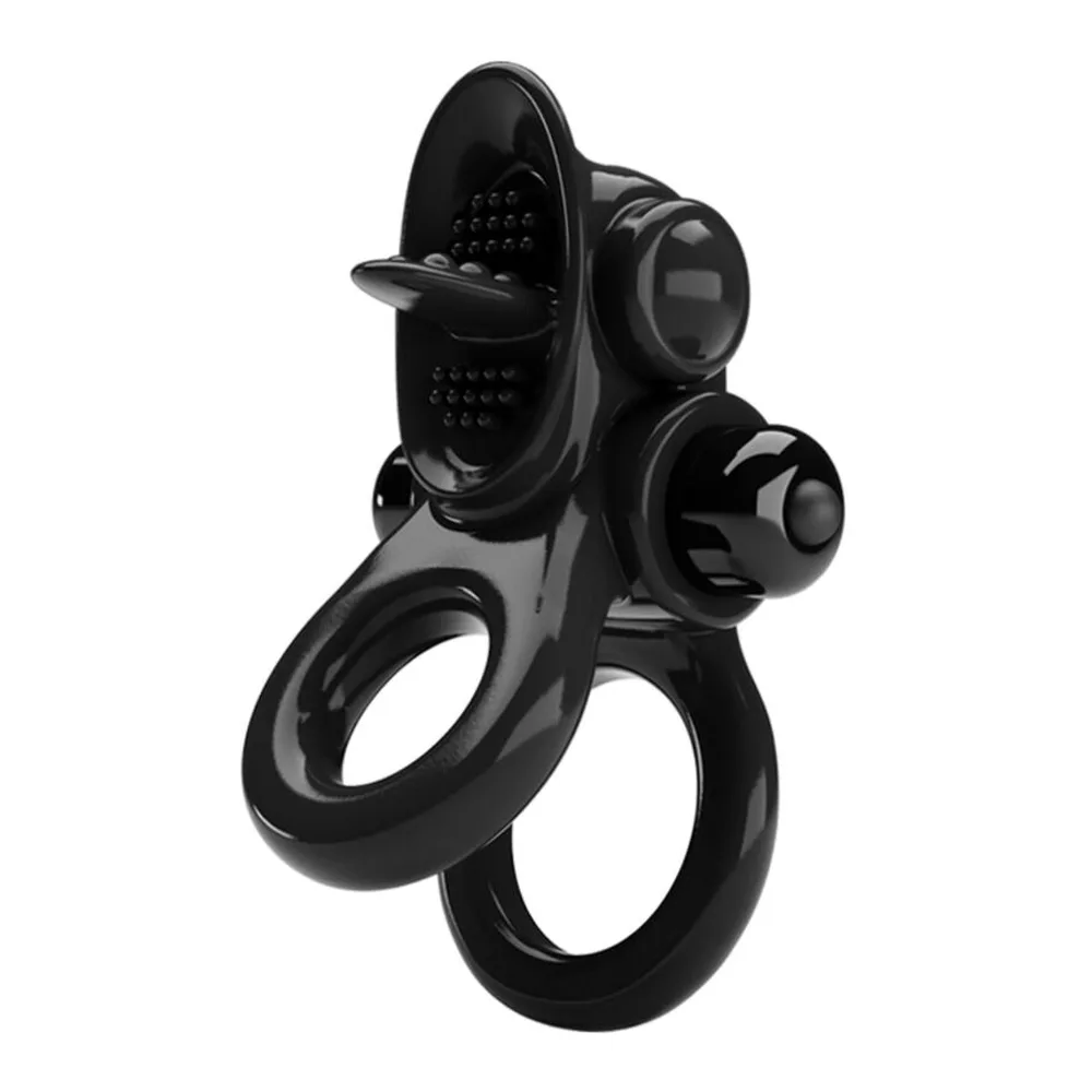 Cockring double silicone noir moteur rotatif 10 modes, autre vue 3