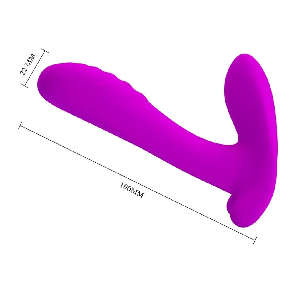 Vibromasseur ergonomique en silicone magenta avec base large, accompagné d'une télécommande ovale magenta sans fil dotée d'un bouton de commande, sur fond blanc