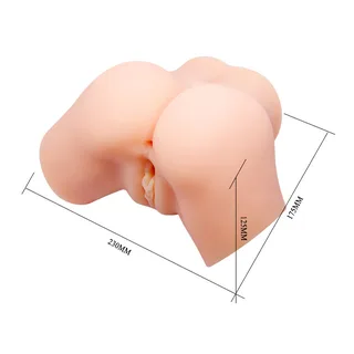 Masturbateur silicone beige, deux cavités ouvertes, vibrant, autre vue 7
