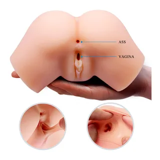Masturbateur silicone beige, deux cavités ouvertes, vibrant, autre vue 11