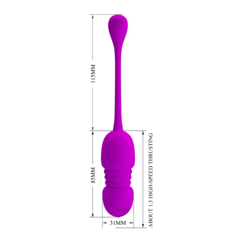 Œuf vibrant magenta avec poignée prolongée et œuf de contrôle à distance sans fil sur fond blanc