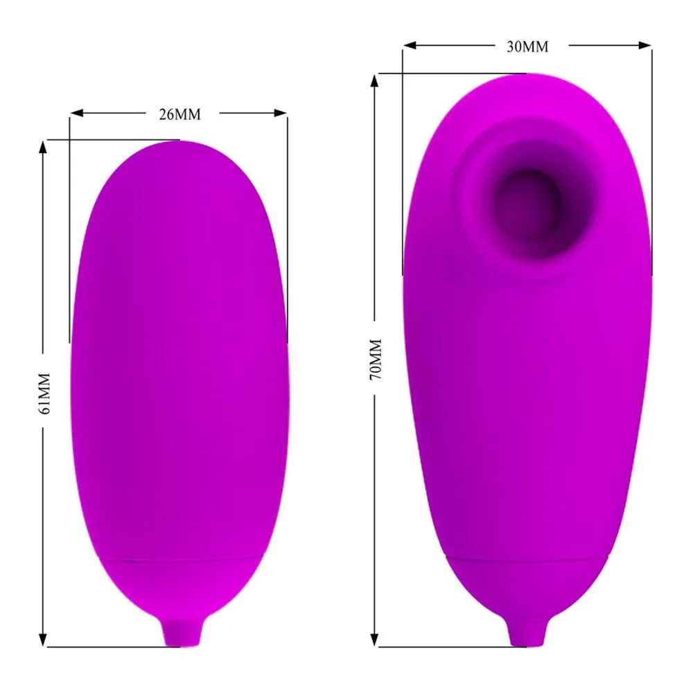 Stimulateur clitoridien en silicone rose magenta composé d'un œuf vibrant, d'une ventouse et d'un boîtier de commande filaire avec deux boutons de contrôle