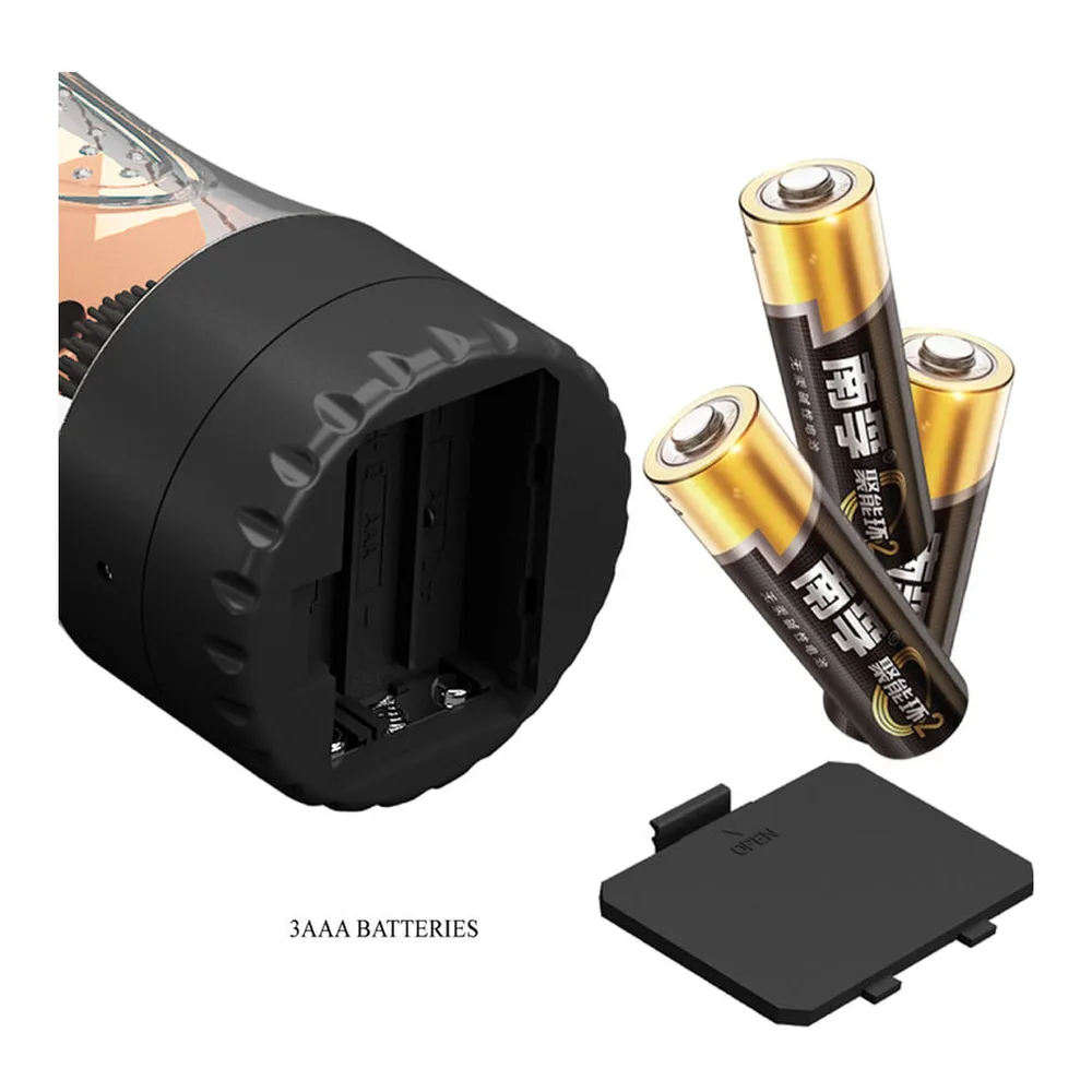 Masturbateur transparent avec coque en verre et silicone noir, intérieur texturé visible, capuchon noir bombé en haut, sur fond blanc