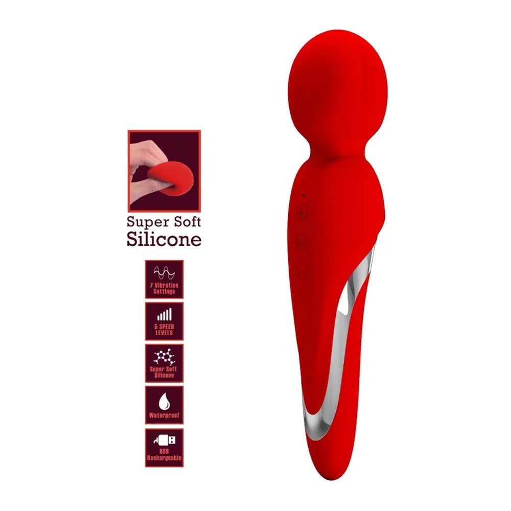 Baguette Walter Pretty Love, en silicone coloris rouge