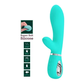 Vibrateur Multifonction G-spot Thomas Pretty Love - accessoires fournis - Vert d'eau