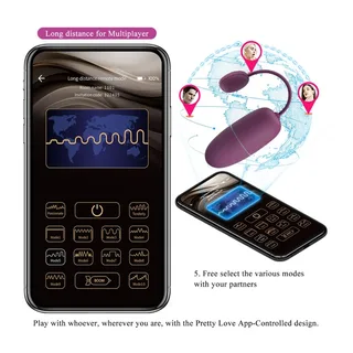Détail de la surface de l'œuf vibrant Nymphe App Pretty Love, coloris lilas
