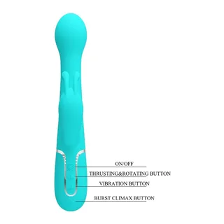 Vibrateur Lapin Dejon Perles Rotatives Pretty Love - vue 10 - Vert d'eau