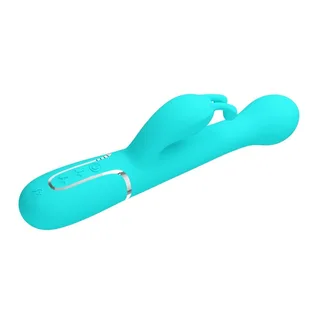 Vibrateur Lapin Dejon Perles Rotatives Pretty Love - vue de profil - Vert d'eau
