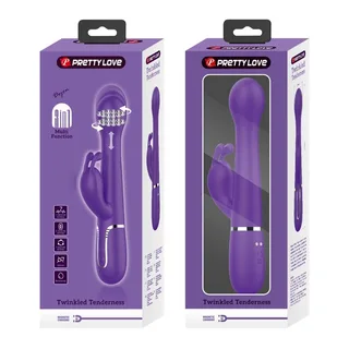 Vibrateur Lapin Dejon Perles Rotatives Pretty Love - vue de profil - Violet