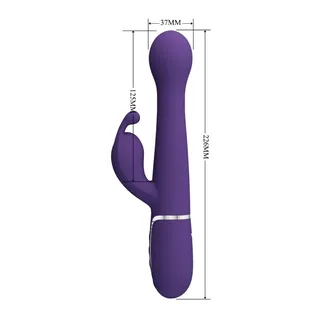 Vibrateur Lapin Dejon Perles Rotatives Pretty Love - vue de dos - Violet