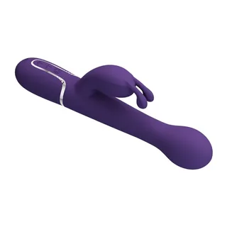 Vibrateur Lapin Dejon Perles Rotatives Pretty Love - avec son échelle de taille - Violet