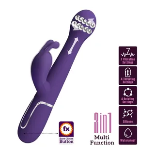 Vibrateur Lapin Dejon Perles Rotatives Pretty Love - accessoires fournis - Violet