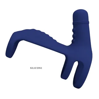 Anneau vibrant silicone bleu marine, harnais, 10 modes, autre vue 7