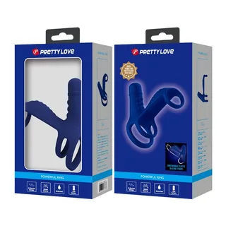 Anneau vibrant silicone bleu marine, harnais, 10 modes, autre vue 8