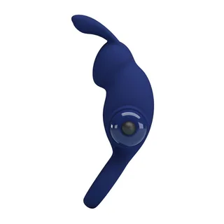 Bague vibrante silicone bleu marine, 10 modes, à piles, autre vue 3