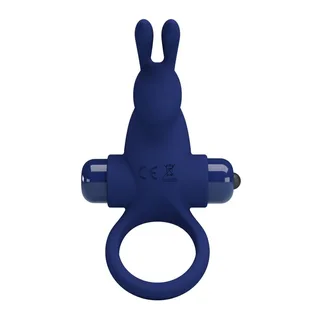 Bague vibrante silicone bleu marine, 10 modes, à piles, autre vue 6