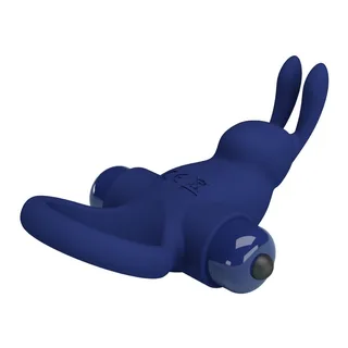 Bague vibrante silicone bleu marine, 10 modes, à piles, autre vue 8