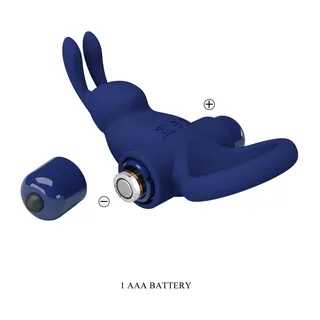 Bague vibrante silicone bleu marine, 10 modes, à piles, autre vue 9