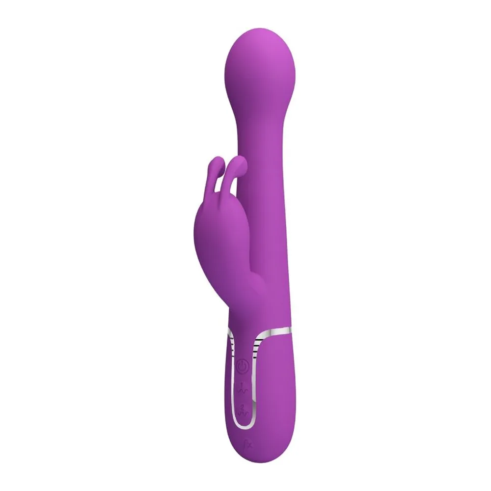 Vibromasseur lapin silicone violet rechargeable, autre vue 7