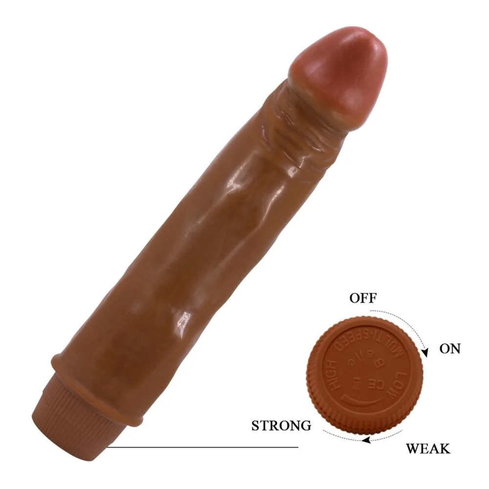 Emballage du vibromasseur Baile Soft Skin beige chair, présenté en boîte orange et blanche avec illustration du produit et marquage vibrations