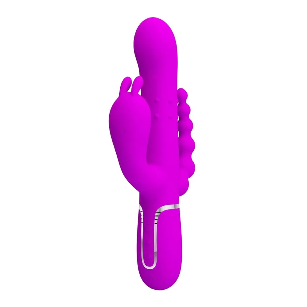 Vibromasseur silicone magenta multifonction 7 modes, autre vue 3