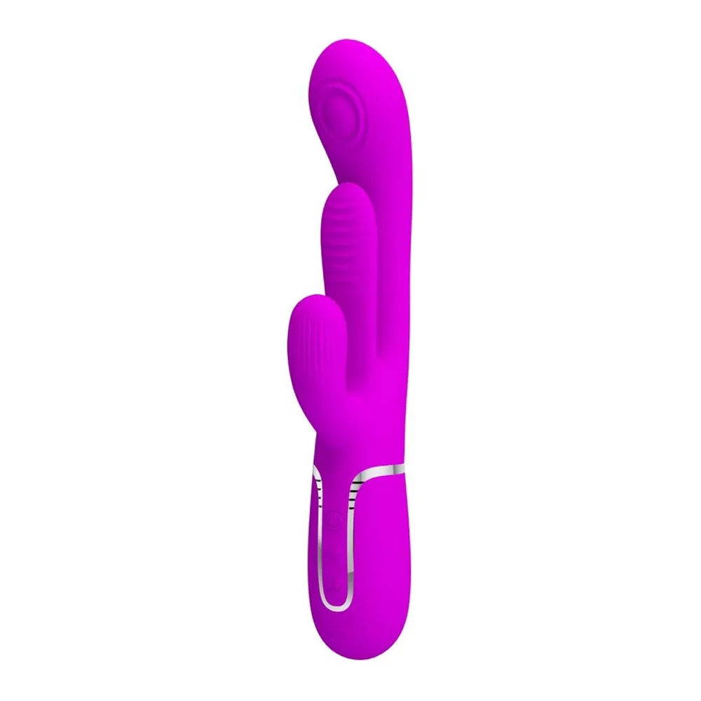 Vibromasseur rabbit silicone magenta rechargeable, autre vue 5