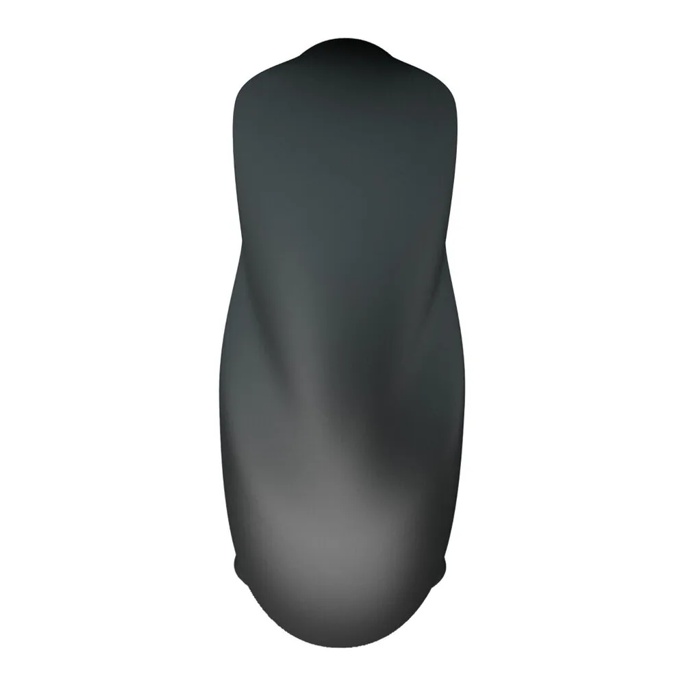 Anneau en silicone noir de forme arrondie, avec cannelures visibles sur la surface, présenté sur fond blanc