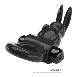 Cockring TPR noir tête de lapin vibrant 10 modes, autre vue 4